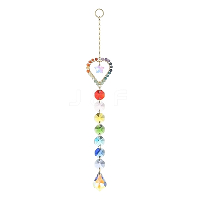 Glass Teardrop Pendant Decorations HJEW-JM01112-04-1