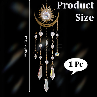 1Pc Metal Moon Hanging Ornaments AJEW-CN0004-04B-1