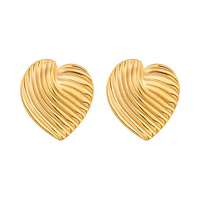 304 Stainless Steel Heart Stud Earrings for Women OP2975-1-1