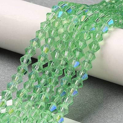 Transparent Electroplate Glass Beads Strands EGLA-A039-T2mm-L24-1