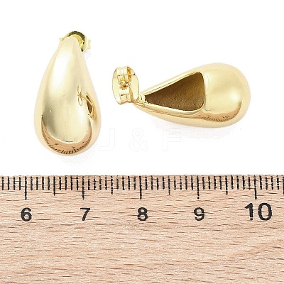 Teardrop Brass Stud Earrings EJEW-Q015-20A-G-1