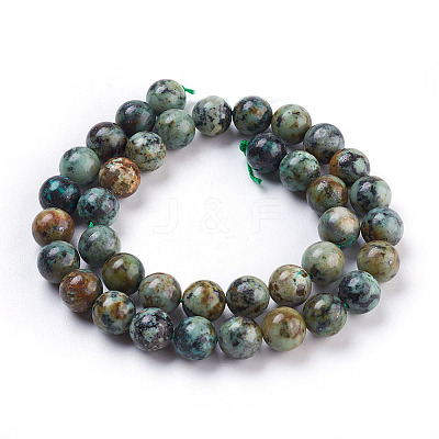 Natural African Turquoise(Jasper) Beads Strands X-TURQ-G037-10mm-1