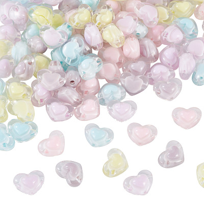 100Pcs 5 Colors Transparent Acrylic Beads TACR-TA0001-73-1