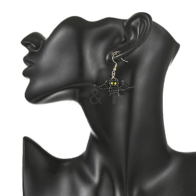 Halloween Glass Seed Bead Dangle Earrings EJEW-MZ00769-03-1