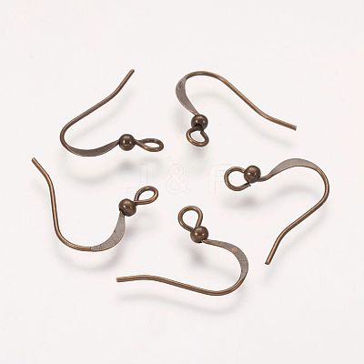 Brass Earring Wire Hooks X-KK-Q369-AB-1