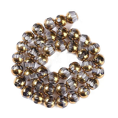 Electroplate Glass Beads Strands EGLA-Q128-04A-FP07-1