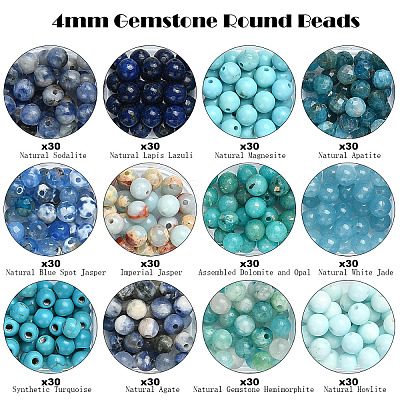 DIY Round Natural Gemstone Beads Bracelets Making Kits DIY-YW0011-83-1