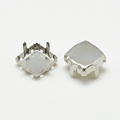 Non-Tarnish 201 Stainless Steel Sew on Prong Settings STAS-T032-08-10mm-1