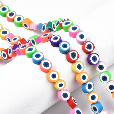Handmade Polymer Clay Bead Strands X-CLAY-N006-74-1