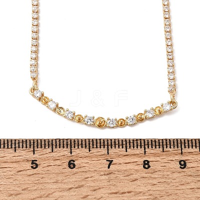 Brass Pave Clear Cubic Zirconia Tennis Necklace Making KK-B189-04G-1
