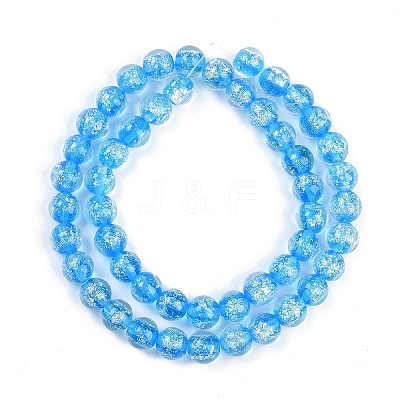 Handmade Gold Foil Lampwork Beads Strands LAMP-Q002-01C-1