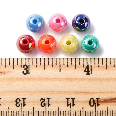 200Pcs Opaque Acrylic Beads MACR-FP0001-17A-1