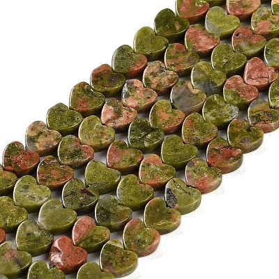 Natural Unakite Beads Strands G-M403-A23-02-1
