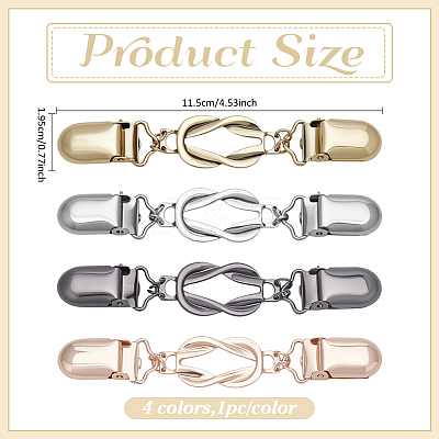 4Pcs 4 Colors Retro Alloy Cardigan Clips FIND-ME0002-40-1