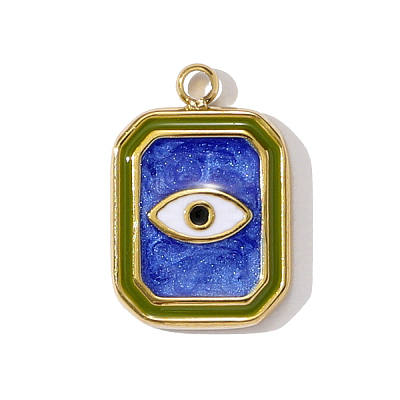 304 Stainless Steel Enamel Charms STAS-OY001-93G-1