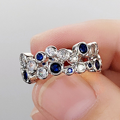 Hollow Brass Pave Cubic Zirconia Finger Rings FS-WG3B071-05-1