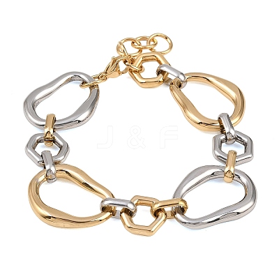 304 Stainless Steel Two Tone Chain Bracelets BJEW-P381-01B-A-1