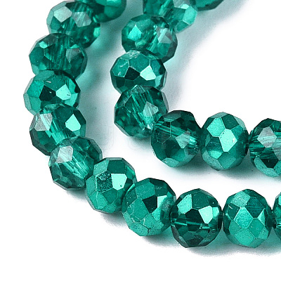 Transparent Electroplate Glass Beads Strands X1-EGLA-Q131-01A-02-1