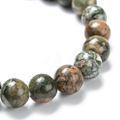 Natural Rhyolite Jasper Stretch Beaded Bracelets G-A185-01S-1