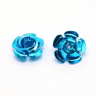Aluminum Flower Beads FALUM-WH0001-01A-1