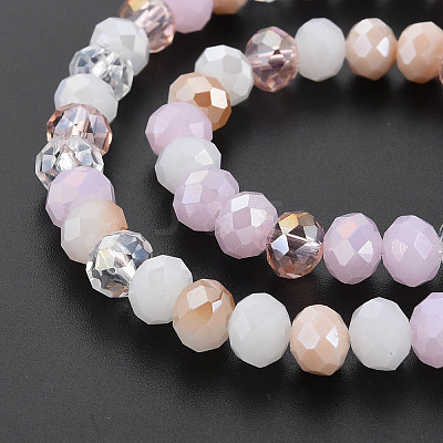 Electroplate Glass Beads Strands X-EGLA-S194-18H-1
