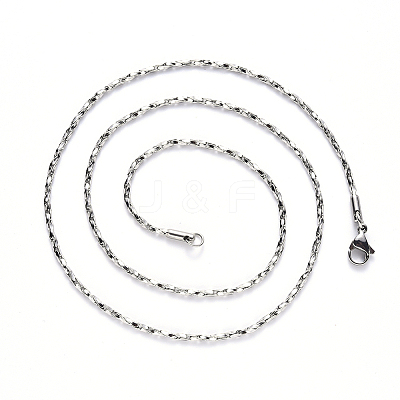 Non-Tarnish 304 Stainless Steel Boston Link Chain Necklace NJEW-S420-006A-P-1