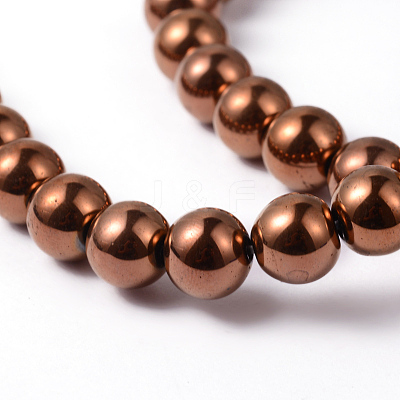 Non-Magnetic Synthetic Hematite Beads Strands G-G091-12mm-1