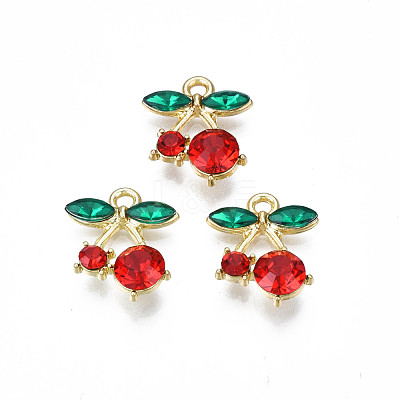 Rack Plating Alloy Rhinestone Pendants PALLOY-S139-017-1