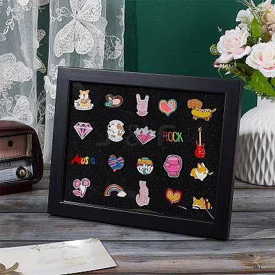 Desktop Wood Medal Badge Display Frame Cases ODIS-WH0331-16-1