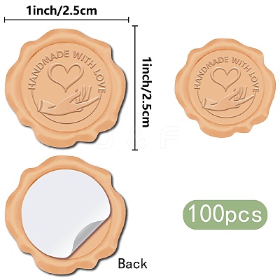 100Pcs Adhesive Wax Seal Stickers DIY-CP0011-01D-1