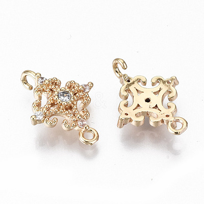 Brass Micro Pave Cubic Zirconia Links Connectors KK-S359-078-RS-1