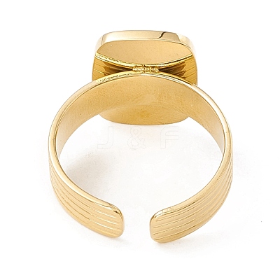 Ion Plating(IP) Natural Shell Rectangle Open Cuff Ring STAS-E125-05G-1