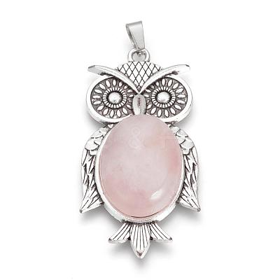 Natural Rose Quartz Big Pendants G-S246-01I-1