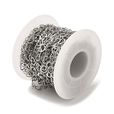 304 Stainless Steel Heart Link Chains CHS-C013-04P-1