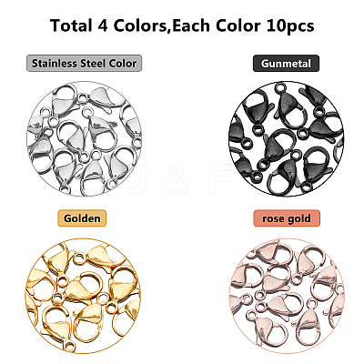 PVD Vacuum Plating 304 Stainless Steel Lobster Claw Clasps STAS-UN0007-64-1
