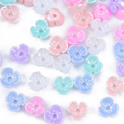 Resin Imitation Pearl Bead Caps X-RESI-N036-01B-1
