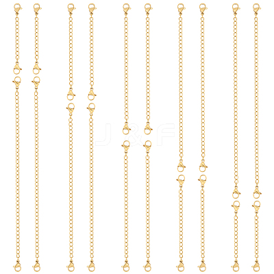 20Pcs 5 Style Ion Plating(IP) 304 Stainless Steel Chain Extender STAS-BBC0003-70G-1