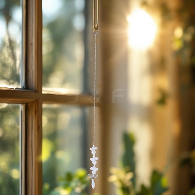 3Pcs Leaf Glass Hanging Suncatchers HJEW-TADJ0014-1