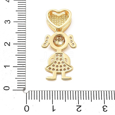 Golden Brass Micro Pave Cubic Zirconia Pendants KK-L209-100G-02-1