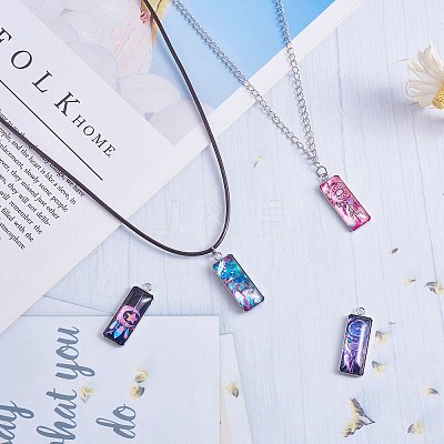 10Pairs 10 Style Bohemian Style Glass Pendants STAS-SZ0003-09-1