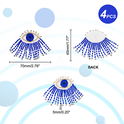 Evil Eye Felt Cloth Patches PATC-WH0007-05B-1