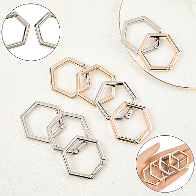 10Pcs 2 Colors Zinc Alloy Spring Gate Rings FIND-SP0004-34A-1