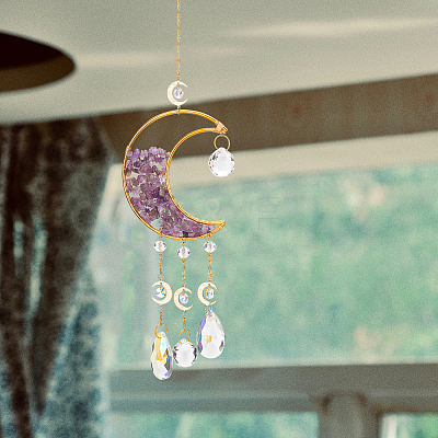 Crystal Chandelier Glass Teardrop Pendant Decorations HJEW-PH01778-01-1