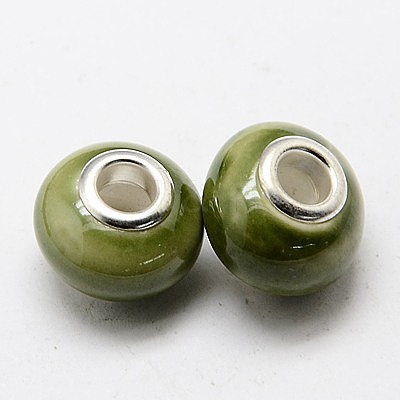 Handmade Porcelain European Beads X-OPDL-G001-15-1