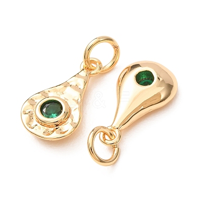 Brass Micro Pave Cubic Zirconia Charms CU-K002-42G-B-1