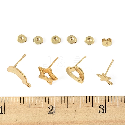 16Pcs 4 Styles 304 Stainless Steel Stud Earring Findings STAS-FS0001-85G-1