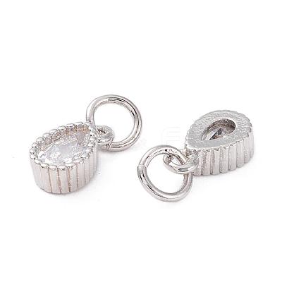 Brass Micro Pave Cubic Zirconia Charms ZIRC-E145-76P-1
