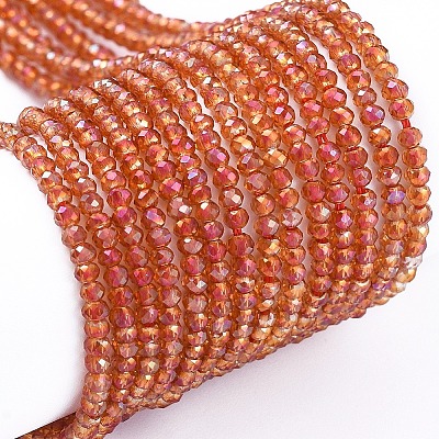 Electroplate Glass Beads Strands EGLA-F149-FR-03-1