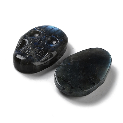 Natural Labradorite Engraved Cabochons G-C097-01B-1