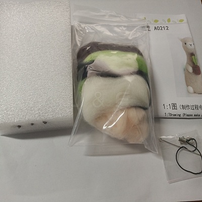 Alpaca Wool Felt Needle Felting Kit with Instructions DOLL-PW0004-04C-1
